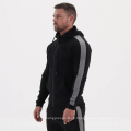 Ginásio masculino use mangas compridas jaqueta esportiva listrada listrada com capuz full zip mole